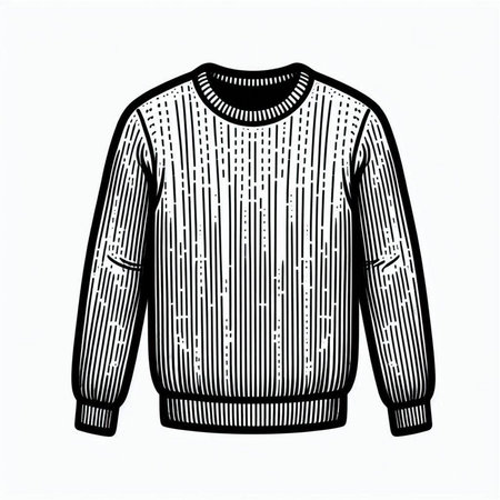 Vintage hand drawn sweater. Vector illustration in sketch style isolated on white background.