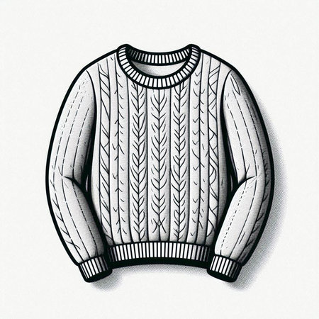 Knitted sweater with a pattern on a white background. Vector illustration