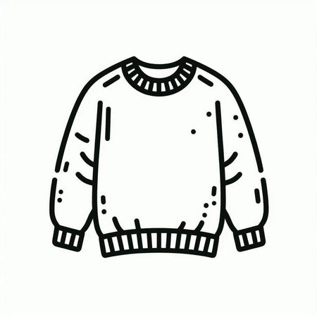Cute knitted sweater. Hand drawn vector illustration in doodle style.