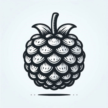 Blackberry vector icon. Hand drawn blackberry illustration isolated on white background.