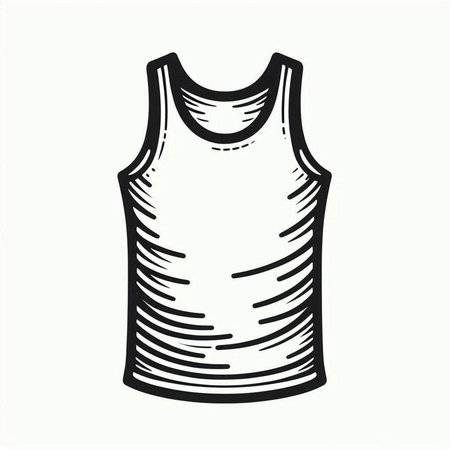 Sleeveless T-shirt isolated on white background. Vector illustration.