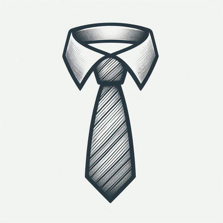 Necktie icon. Hand drawn vector illustration of necktie.