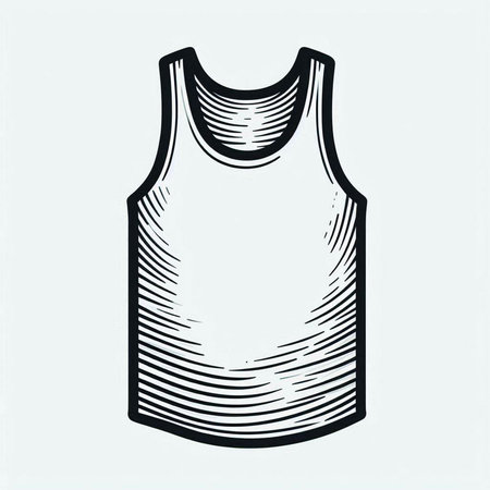 Sleeveless sleeveless t-shirt. Vector illustrationの写真素材