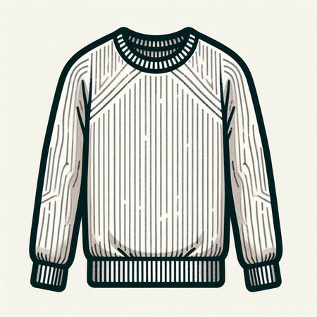 Sweater isolated on white background. Vector illustration in vintage style.