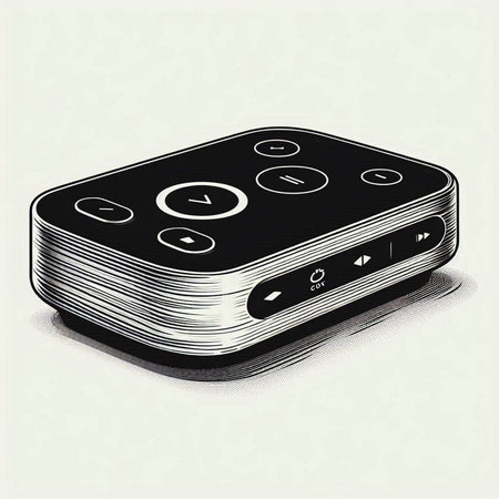Illustration of a black and white gamepad on a light background