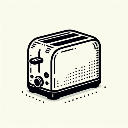 Illustration of a toaster isolated on a white background - vector