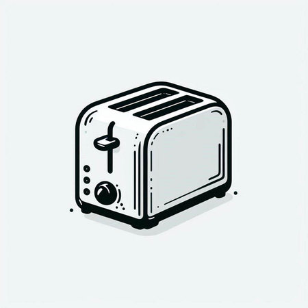 Toaster icon. Vector illustration. Isolated on white background.