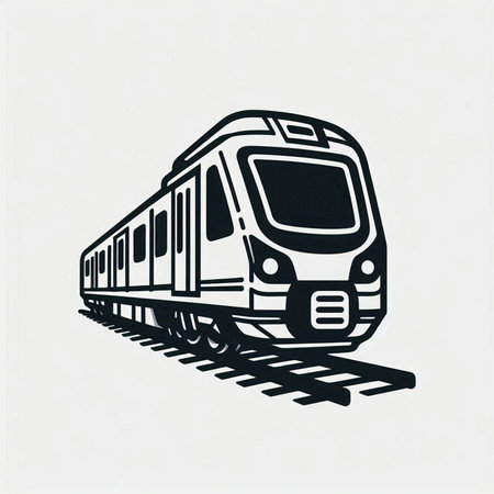 Train icon. Vector illustration of a train on a white background.