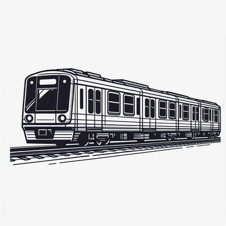 Train isolated on a white background. Vector illustration. Eps 10.