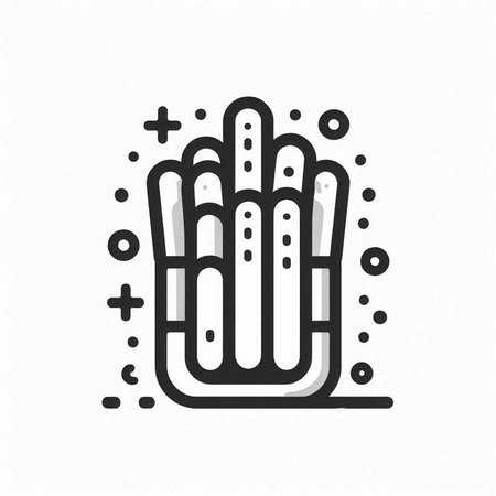 Hands icon in outline style on white background. Vector illustration.