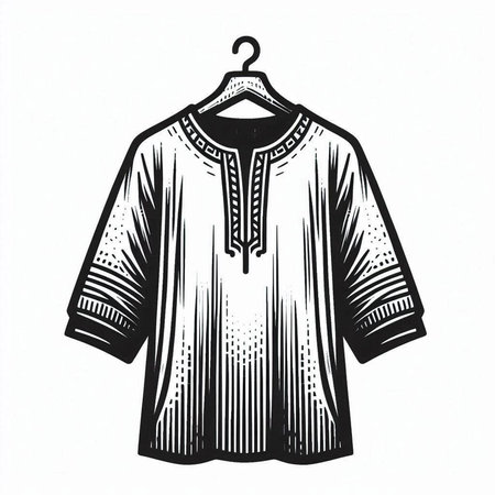 Illustration of a men's sweater on a hanger in retro style