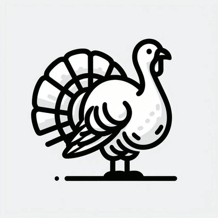Turkey icon, vector illustration. Flat design. Isolated on white background.の写真素材