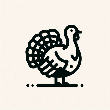 Turkey icon, vector illustration. Flat design style, black on white.