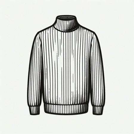 Knitted sweater. Hand drawn sketch. Vector illustration in sketch style.
