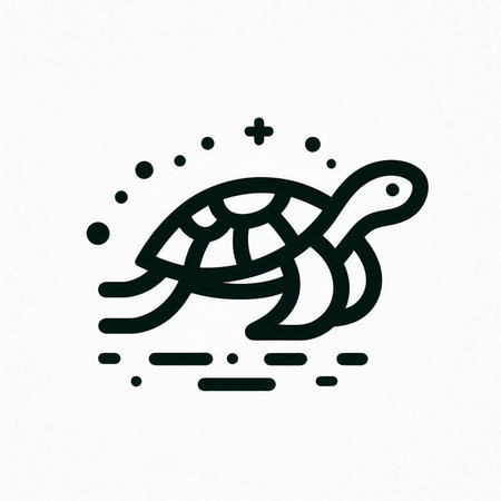Turtle icon. Vector illustration of a turtle in a flat style.