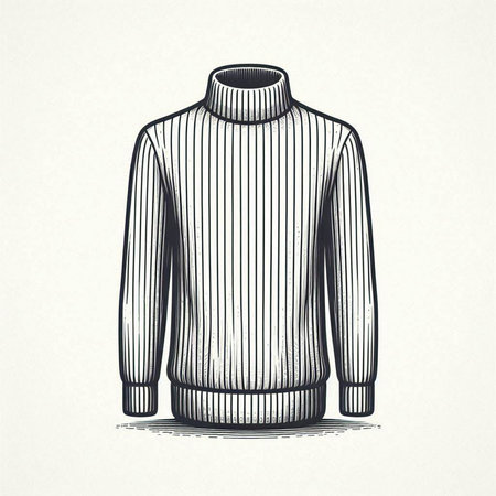 Cotton-jersey sweater sketch. Hand drawn vector illustration.