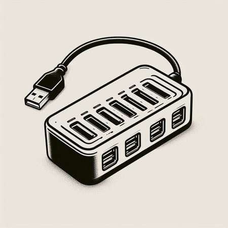 USB cable in the form of a mobile phone. Vector illustration.