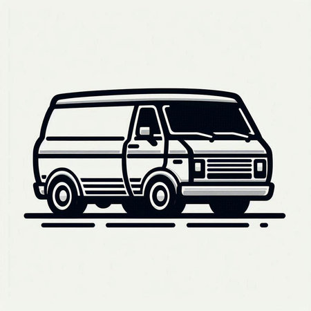 Van, van, minibus, minibus, minibus, vector illustration