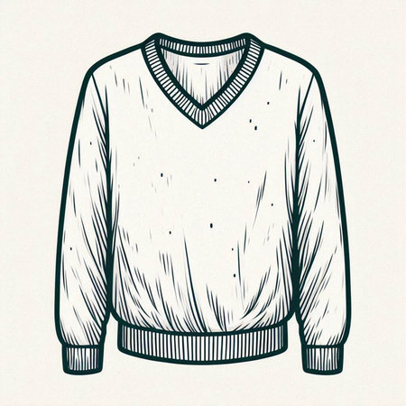 Knitted sweater. Hand drawn illustration in vintage style. Vector.