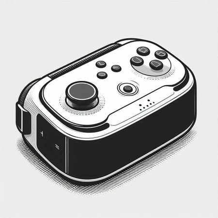 Retro videogame controller isolated on white background. Vector illustration.