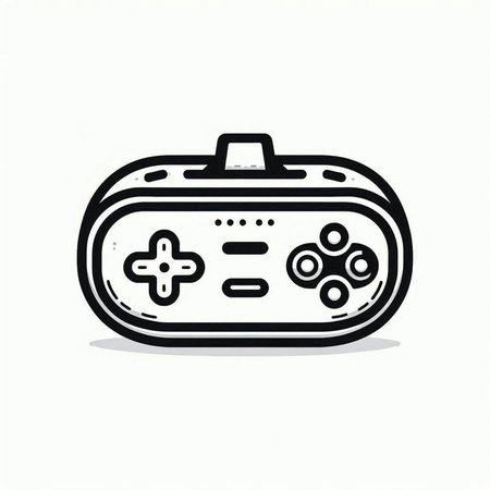 game controller doodle icon, vector illustration, eps10