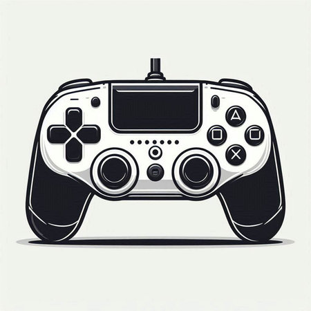 video game controller on white background, vector illustration, eps10