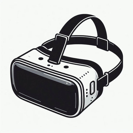 VR headset isolated on white background. Vector illustration. Eps 10.