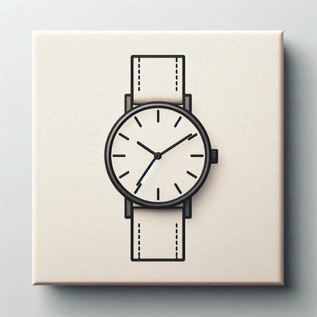 Wristwatch icon on the white background. 3d illustration.
