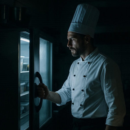 Portrait of a male chef standing in the kitchen of a restaurant