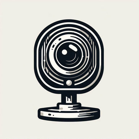 Webcam icon in vintage monochrome style. Vector illustration.