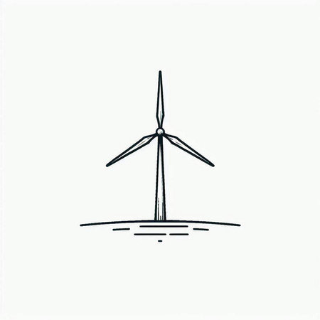 Wind turbine icon. Renewable energy concept. Hand drawn vector illustration.の写真素材