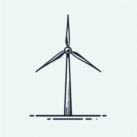 Wind turbine icon. Renewable energy concept. Vector Illustration.