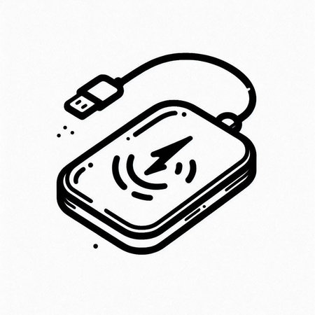 usb flash drive doodle, hand drawn, vector illustration.