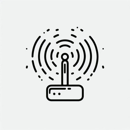 Wireless router line icon, vector illustration, eps 10.の写真素材