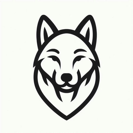 Wolf head logo. Vector illustration. Isolated on white background.