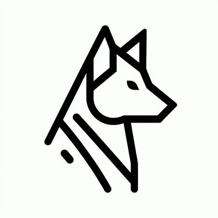 Wolf head line art icon. Vector illustration isolated on white background.