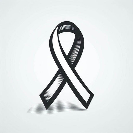 Black ribbon. Symbol of the fight against breast cancer. Vector illustration