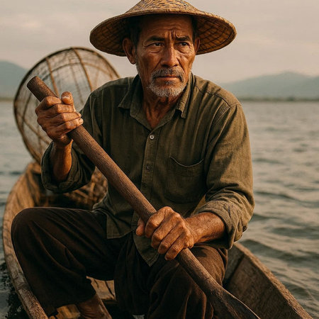 Fisherman in Inle Lake, Shan State, Myanmar (Burma)