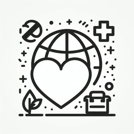 Line icon of World Health Day in linear style. Vector illustration.