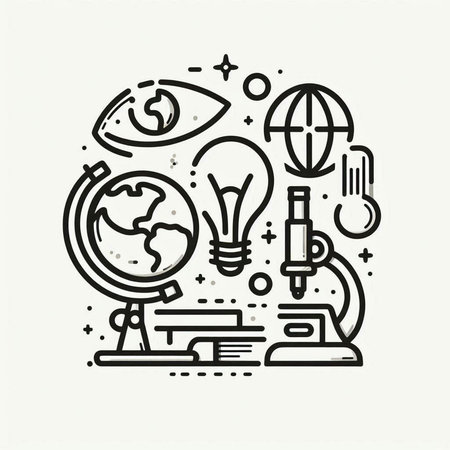 Line art science and education icons. Vector illustration for your design.