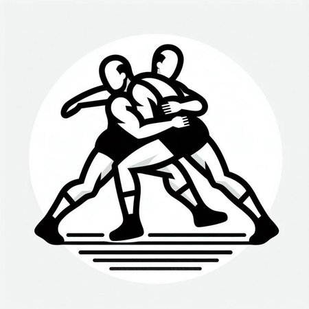 Wrestling, American football, Rugby, American football, Group of playersの写真素材