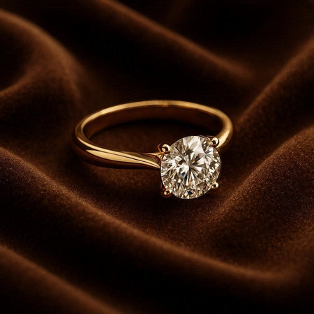 Jewelry ring on the background of satin. Jewelry background
