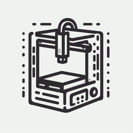 3D printer icon. Vector illustration. Isolated on white background.