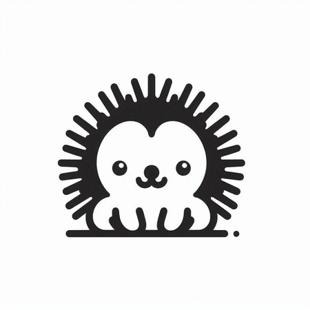 cute hedgehog isolated on a white background. vector illustration.の写真素材
