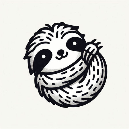 Cute hand drawn sloth in sketch style. Vector illustration.の写真素材