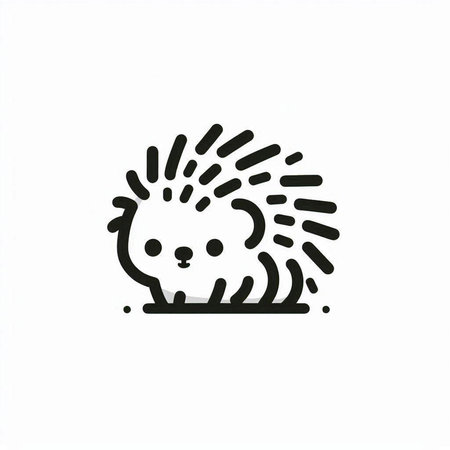 Hedgehog icon. Cute cartoon hedgehog. Vector illustration.の写真素材