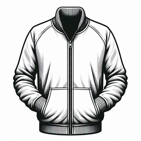 Men's jacket with a hood. Vector illustration in sketch style.