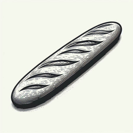 Vector illustration of a loaf of bread. Hand drawn sketch style.の写真素材