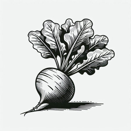 Beetroot vector engraving illustration. Isolated on white background.