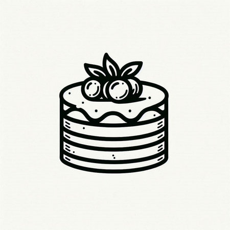 Cake doodle icon. Hand drawn illustration of cake vector icon for web design